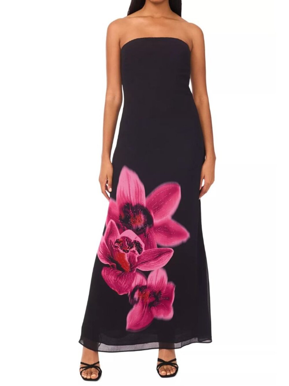 NWT CeCe Wild Petunia Strapless Floral Maxi Dress XL MSRP $139